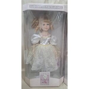 Vintage Collectible Memories Porcelain Doll with Lace Dress
